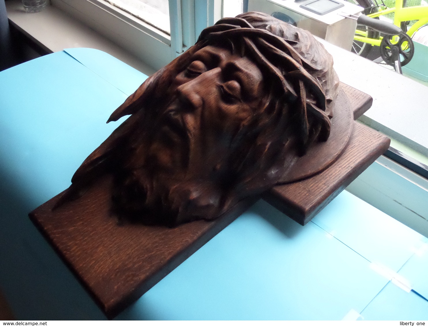 HEAD Of CHRIST On Old Wooden Cross ( H 47 Cm - B 31,5 Cm - D 18 Cm ) Weight 5,2 Kg. ( Voir / See Photos For Detail ) ! - Wood