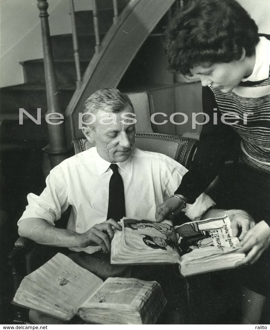 JEAN EFFEL Dessinateur Vers 1965 Par Photographe BRODSKY Grande Photo D'époque - Célébrités