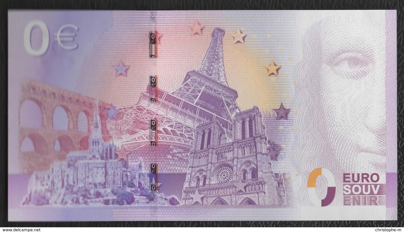 Billet Touristique Euro Souvenir PALAIS DES PAPES D'AVIGNON BILLET 0 EURO 2015 - Pruebas Privadas