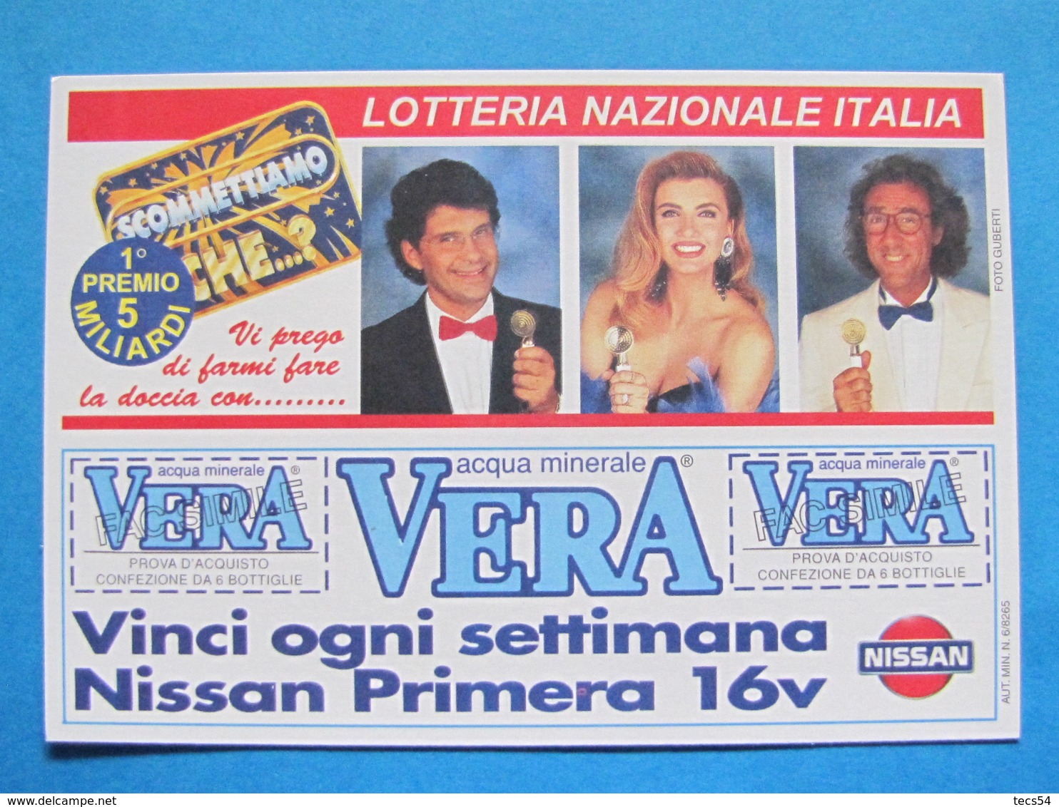 CARTOLINA LOTTERIA NAZIONALE ITALIA 1995 SCOMETTIAMO CHE ESTRAZIONE 1996 - Biglietti Della Lotteria