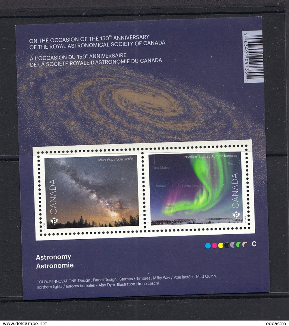 33.- CANADA 2018 ASTRONOMY - SOUVENIR SHEET - Astronomia