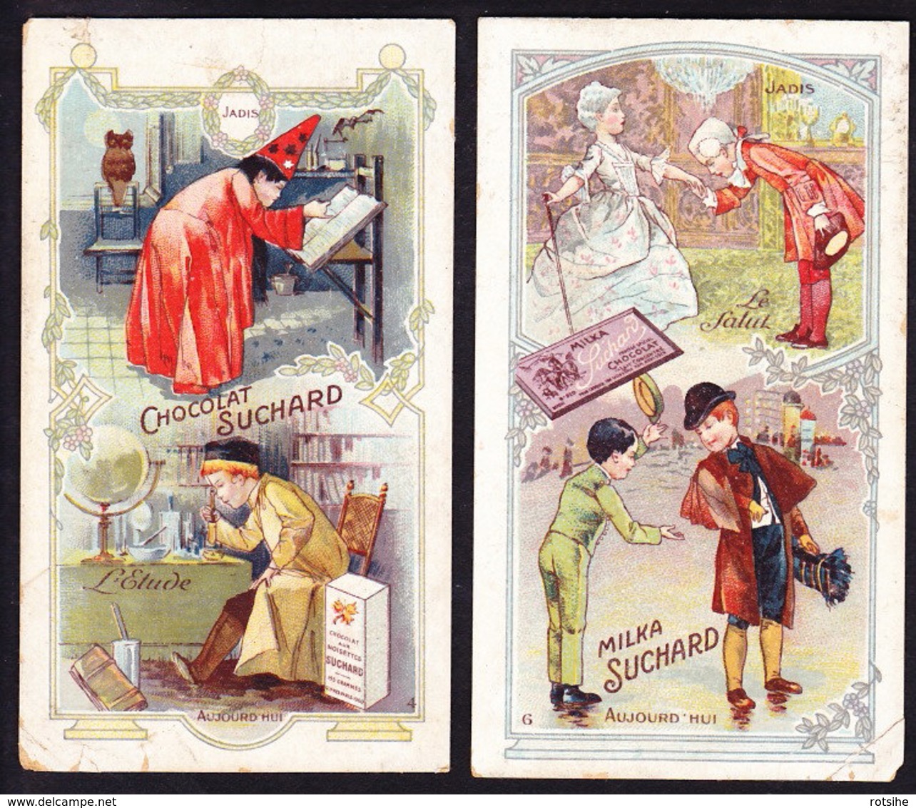 2 CHROMOS Chocolat SUCHARD Jadis Aujourd'hui   Serie 193 - Suchard