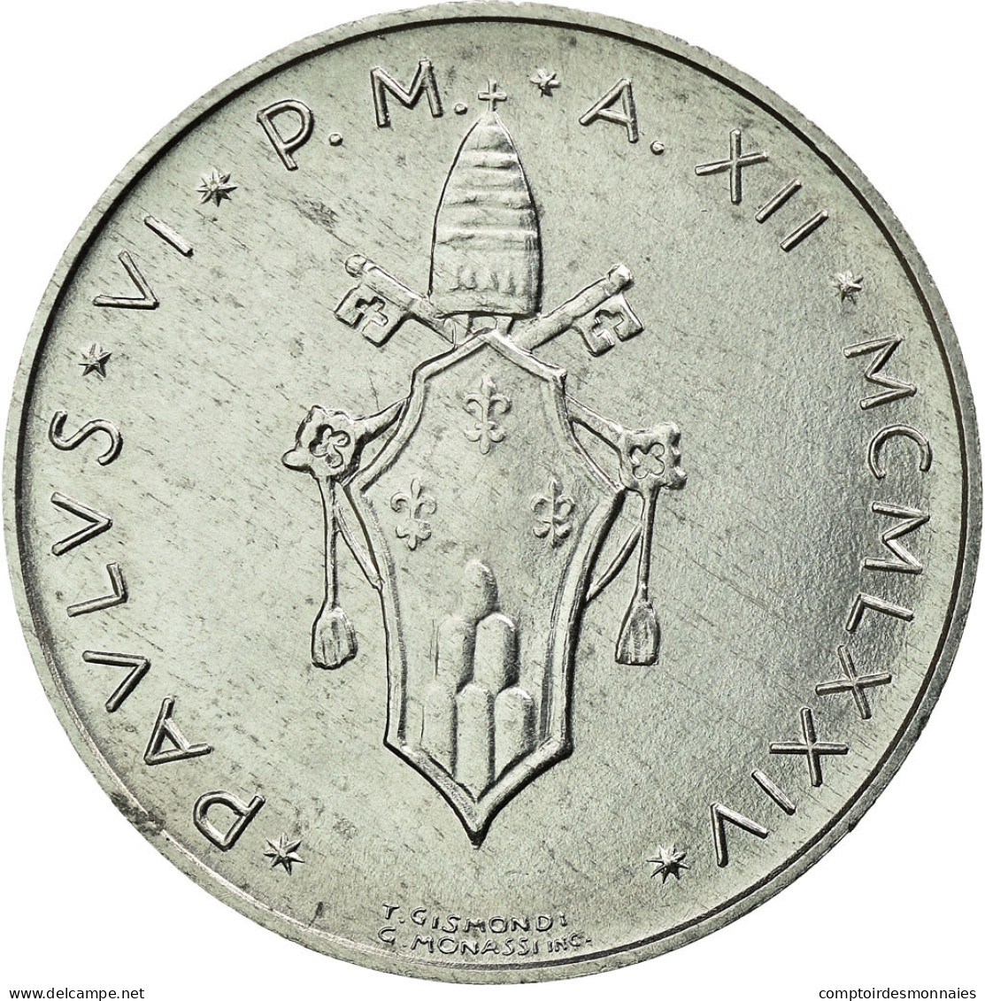 Monnaie, Cité Du Vatican, Paul VI, 5 Lire, 1974, Roma, SPL, Aluminium, KM:118 - Vatican