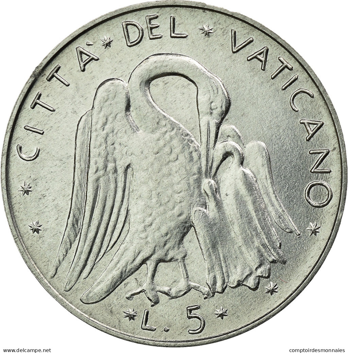 Monnaie, Cité Du Vatican, Paul VI, 5 Lire, 1974, Roma, SPL, Aluminium, KM:118 - Vatican