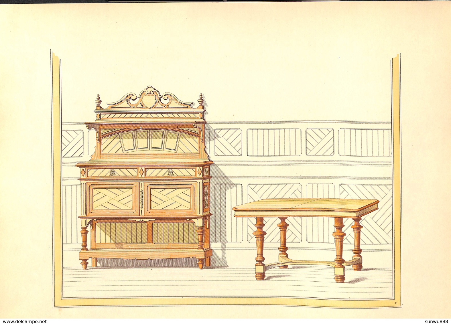 Lot 39 Planches Catalogue Litho Colorisée Meuble Editeur Ch Juliot à Dourdan (Art Nouveau Lorraine Essone Design Bertin?