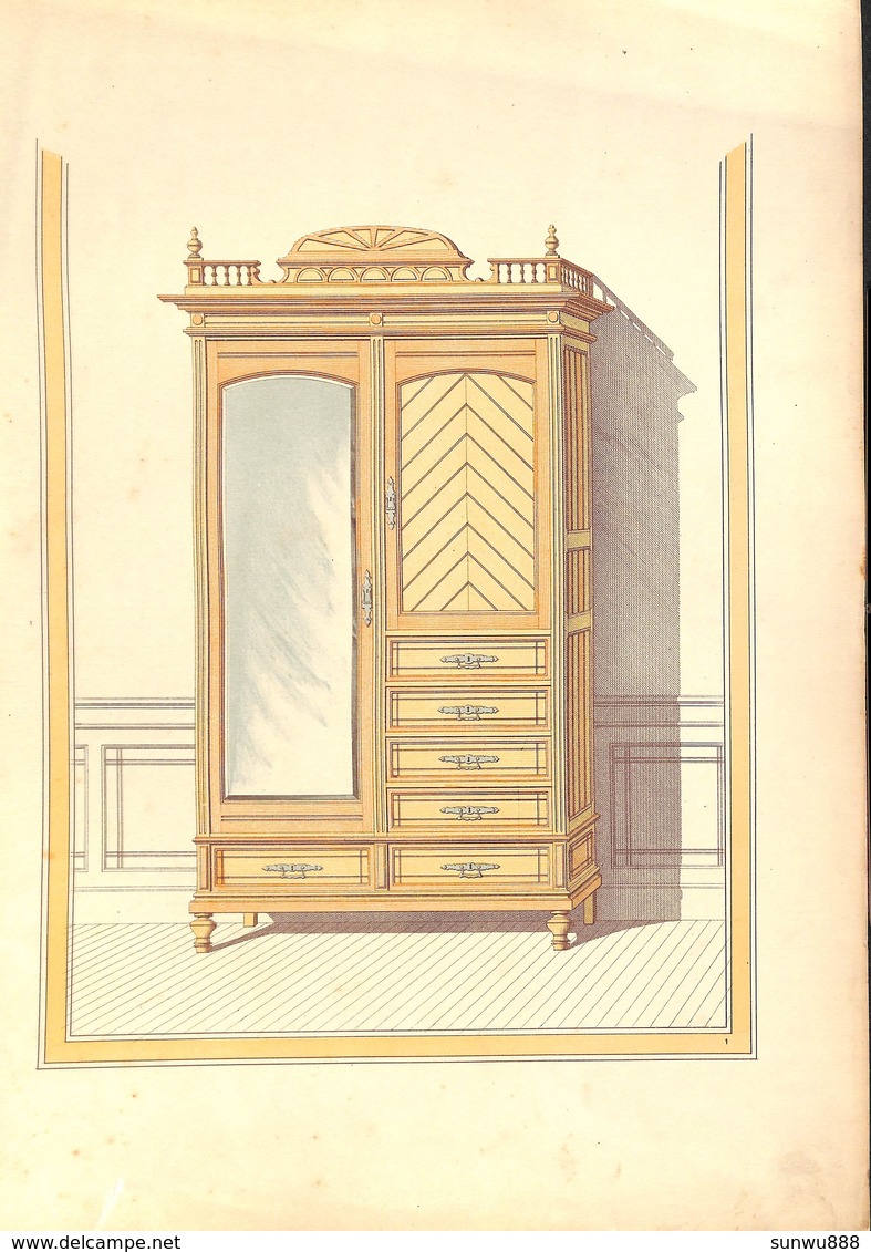 Lot 39 Planches Catalogue Litho Colorisée Meuble Editeur Ch Juliot à Dourdan (Art Nouveau Lorraine Essone Design Bertin?