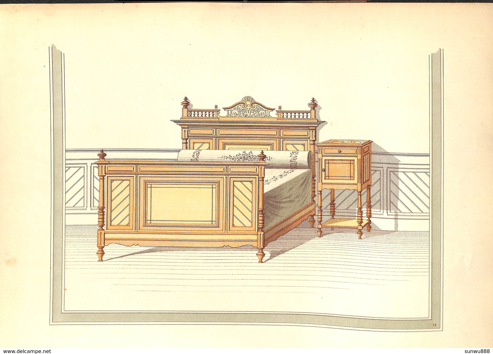 Lot 39 Planches Catalogue Litho Colorisée Meuble Editeur Ch Juliot à Dourdan (Art Nouveau Lorraine Essone Design Bertin?