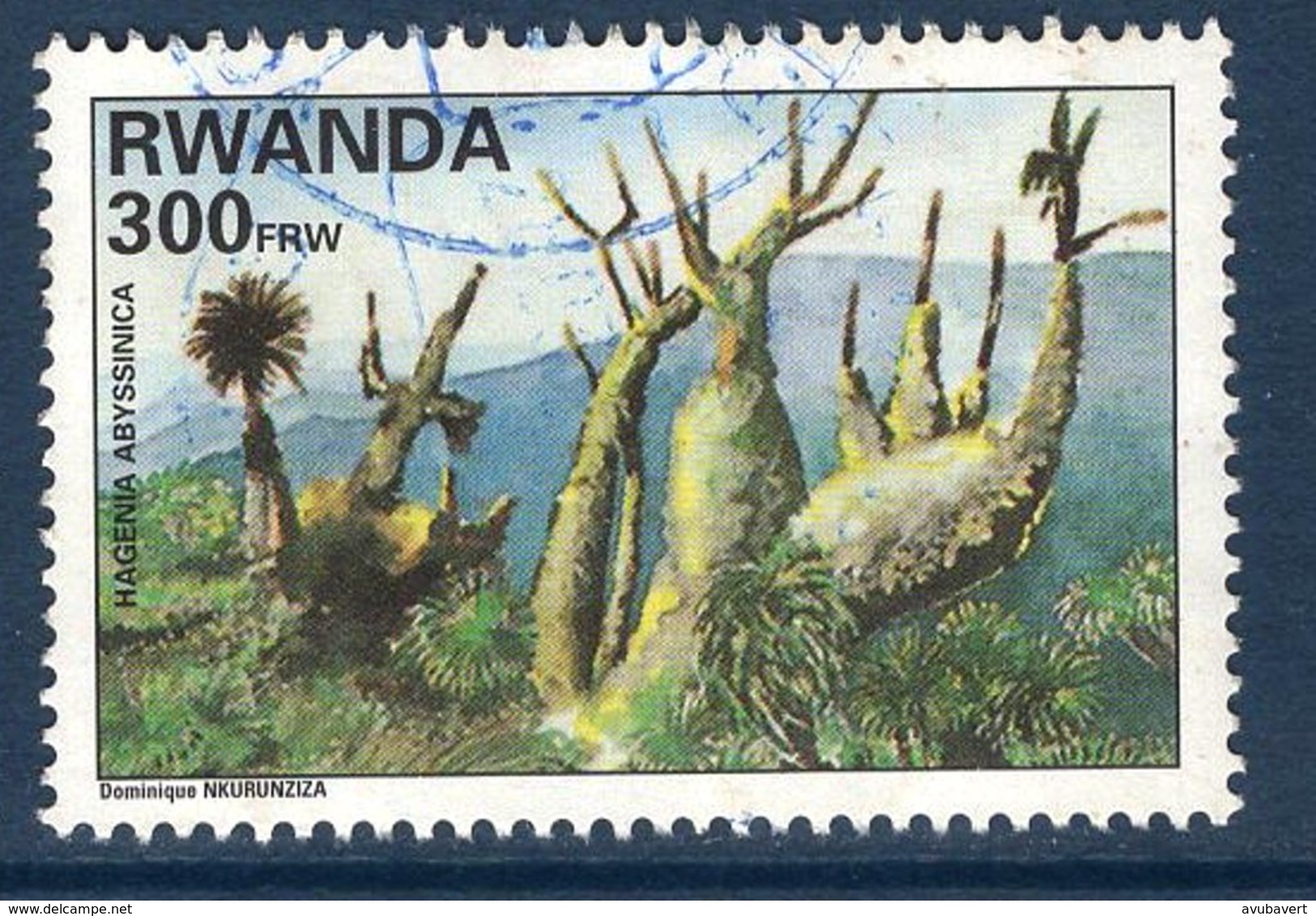 Rwanda, Timbre Oblitéré, Arbre, Hagenia Abyssinica - Oblitérés