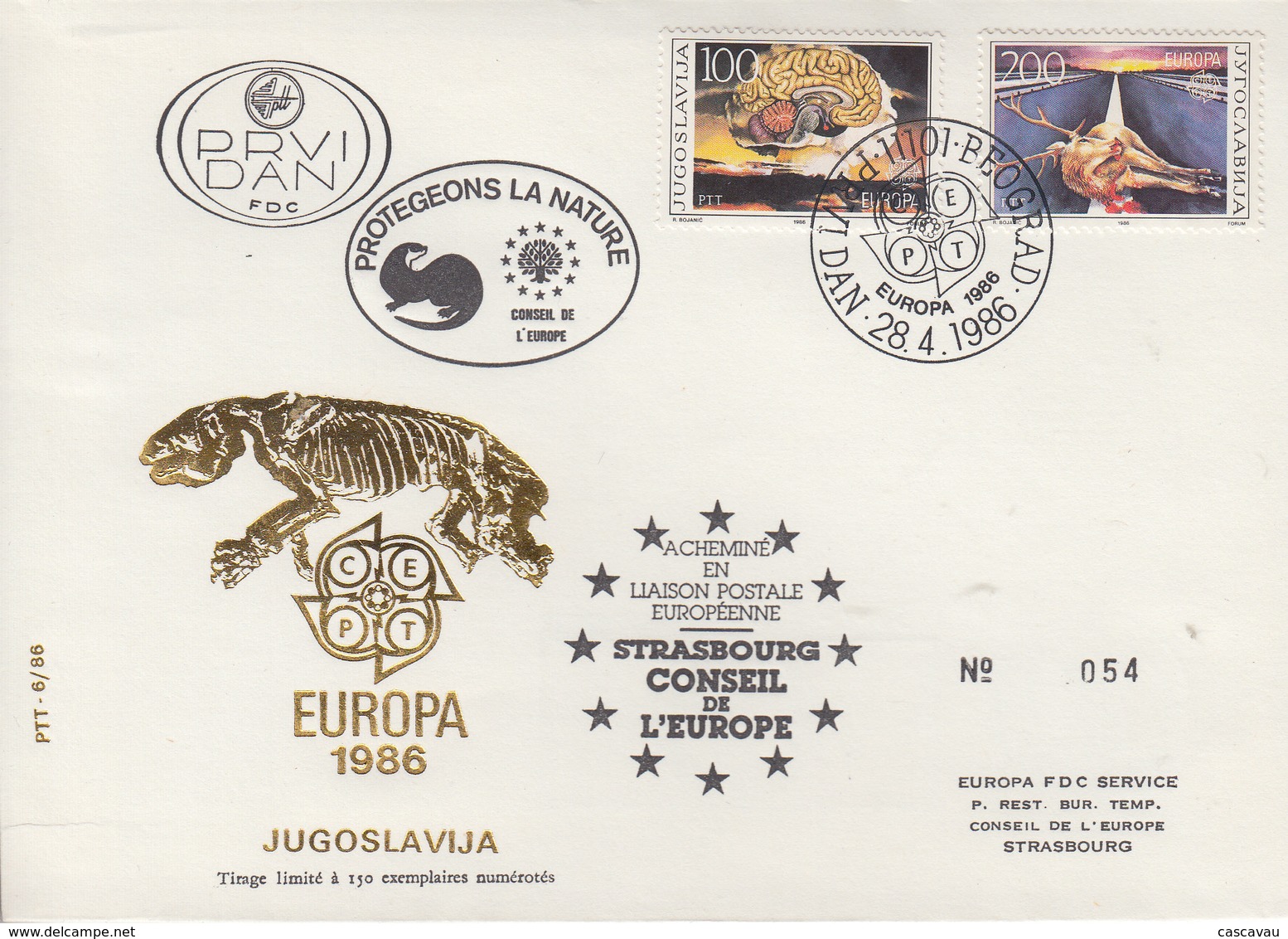 Enveloppe   FDC   1er  Jour   YOUGOSLAVIE    EUROPA    1986 - 1986