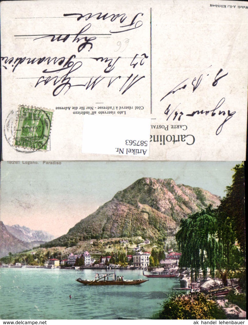 587563,Lugano Paradiso Schiff Boot Lago Di Lugano Switzerland - Lugano