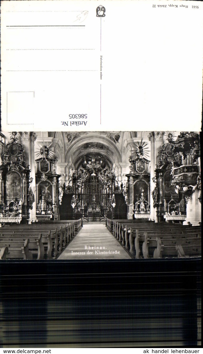 586305,Foto Ak Rheinau Inneres D. Klosterkirche Kirche Switzerland - Rheinau