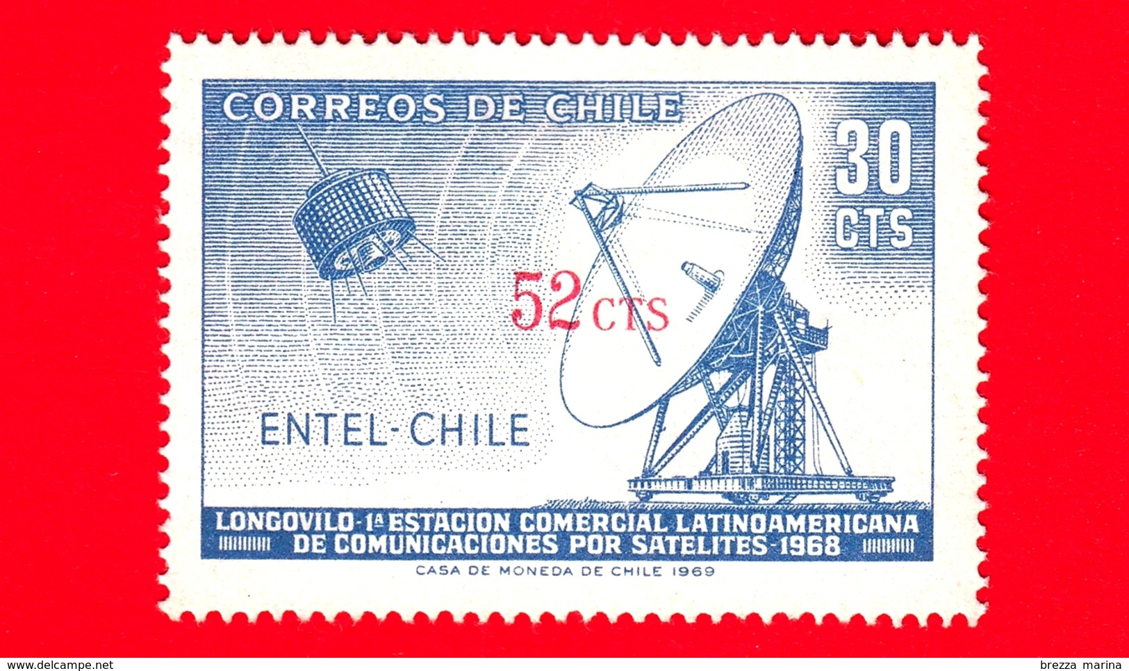 Nuovo - CILE - 1971 - Entel - Telecomunicazioni - Antenne Paraboliche - Satelliti - 52 Su 30 - Cile