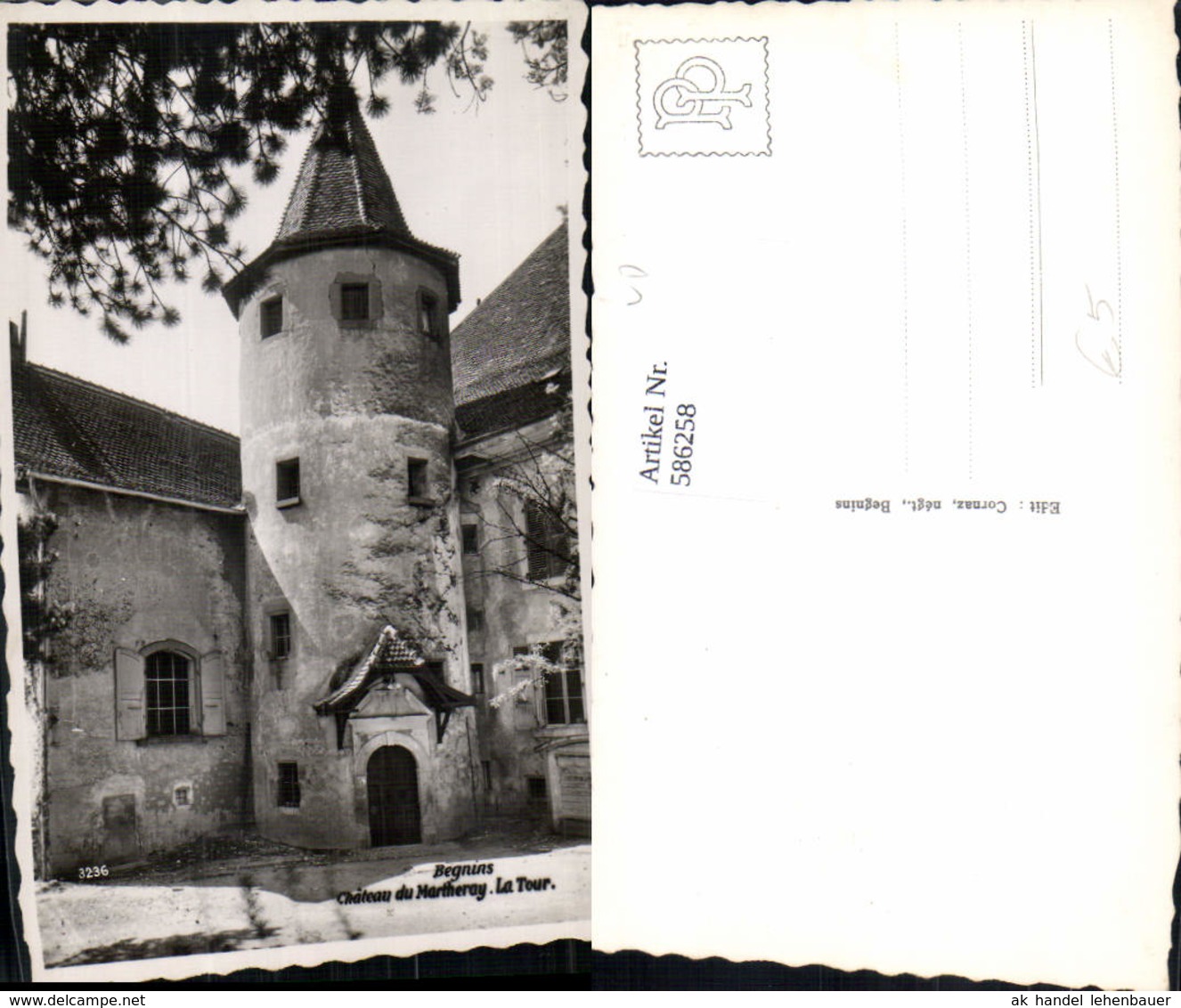 586258,Foto Ak Begnins Chateau Du Martheray La Tour Turm Schloss Switzerland - Begnins