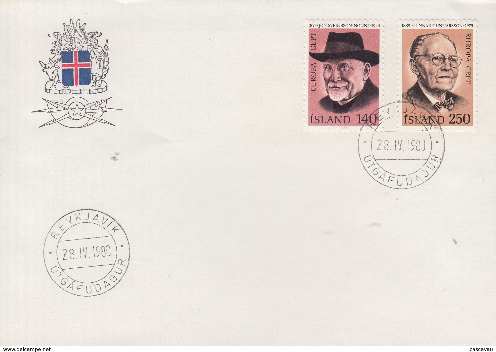 Enveloppe  FDC  1er  Jour  EUROPA    ISLANDE   1980 - 1980