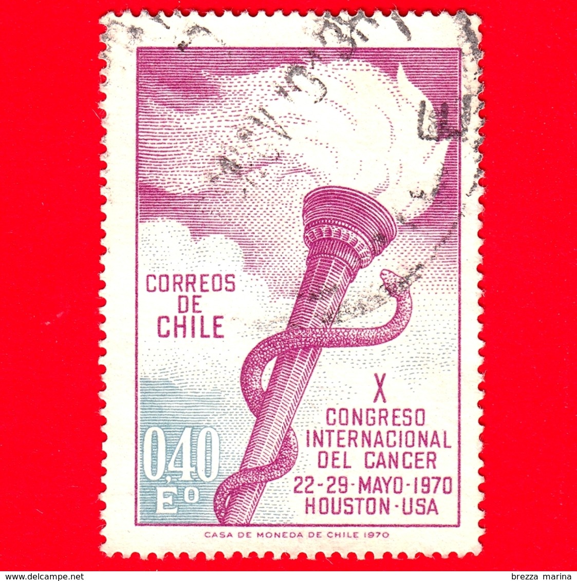 CILE - Usato - 1970 - X Congresso Internazionale Contro Il Cancro - 0.40 - Cile