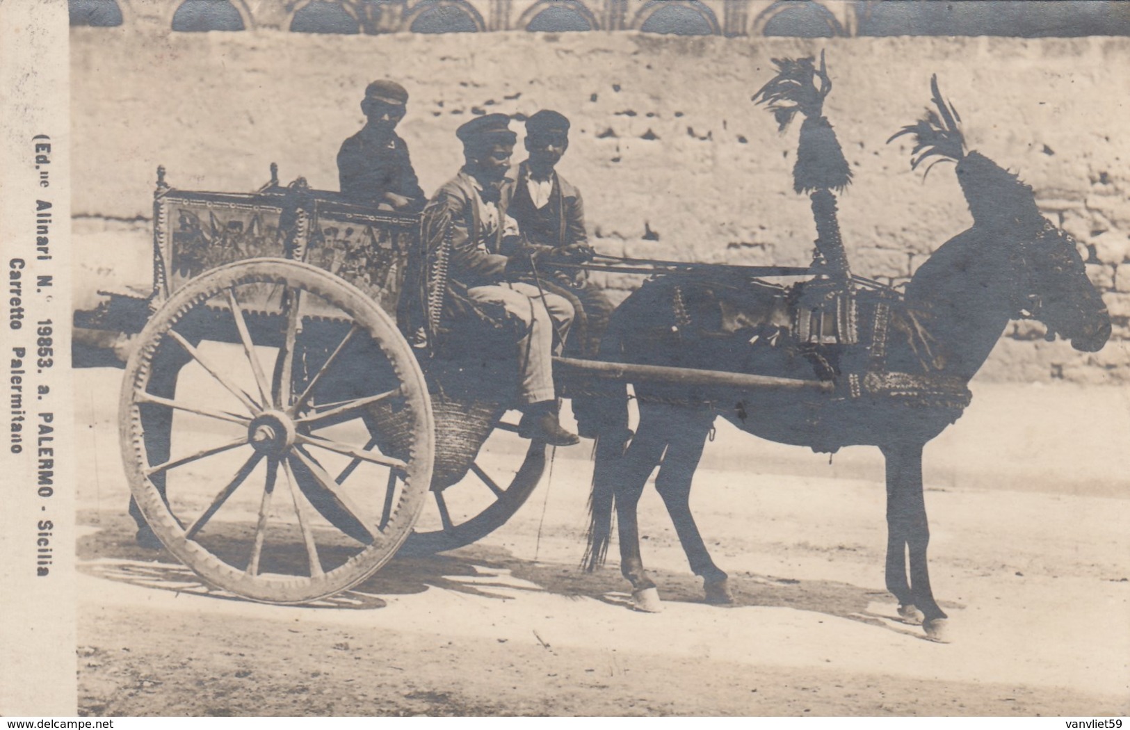 PALERMO-CARRETTO PALERMITANO-CARTOLINA VERA FOTOGRAFIA-VIAGGIATA IL 28-11-1925 - Palermo