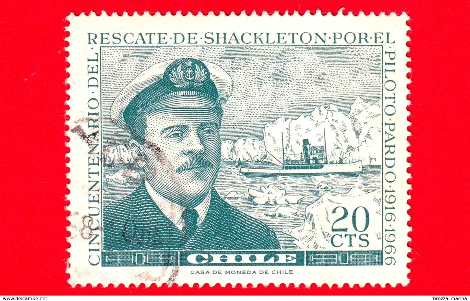 CILE - Usato - 1967 - Salvataggio Della Spedizione Di Shackleton Di Capitan Pardo - Navi - 20 - Cile