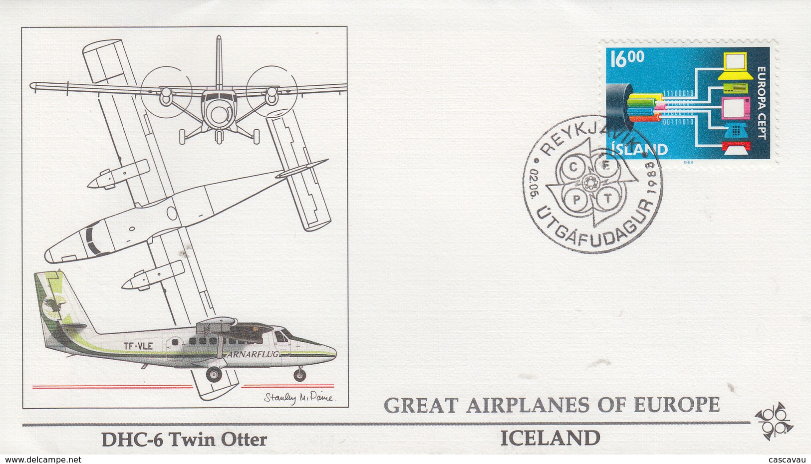 Enveloppe  FDC  1er  Jour   ISLANDE   EUROPA    1988 - 1988