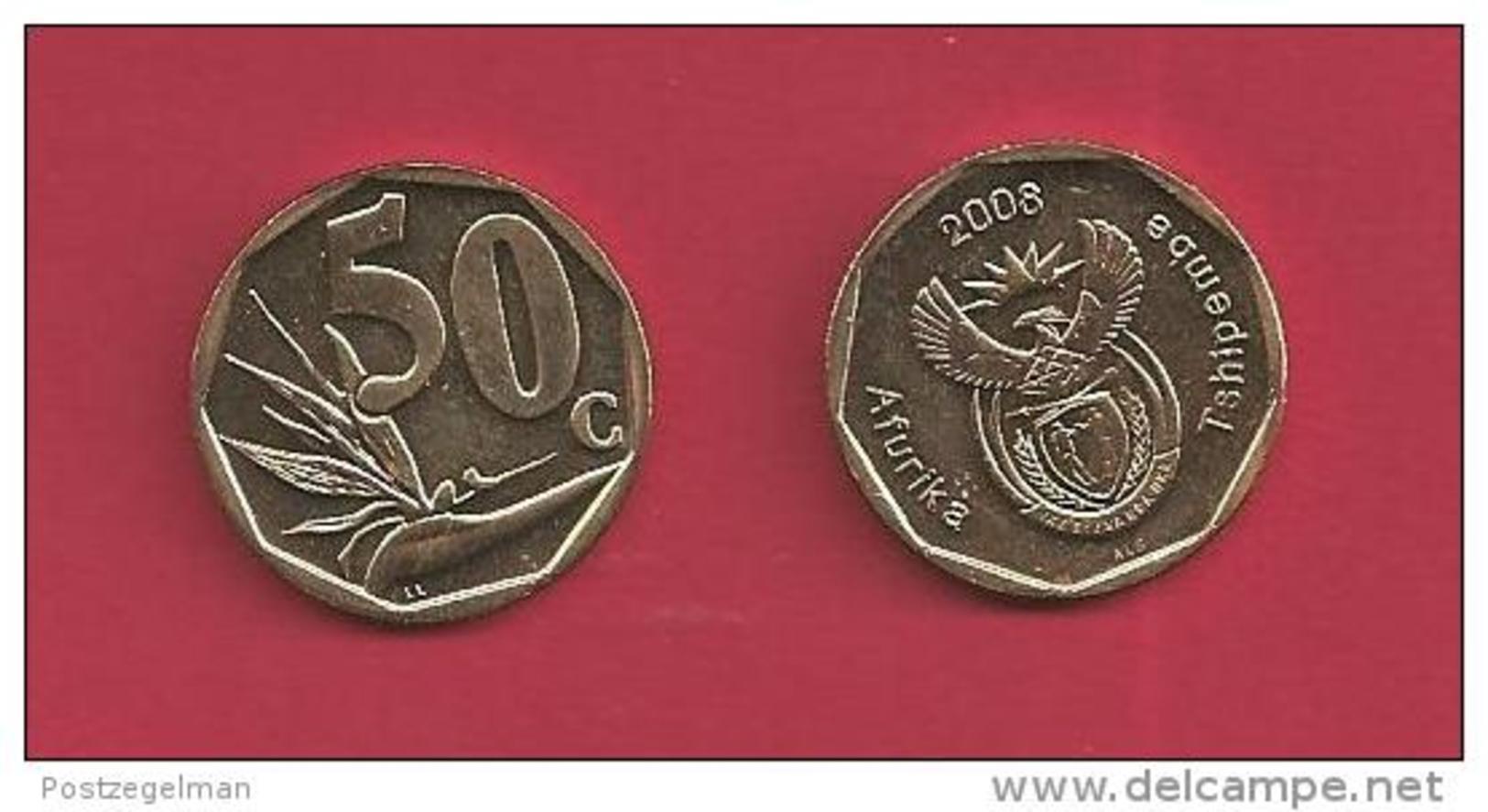 SOUTH AFRICA 2008, Coin XF, 50 Cent Strelizia,  C2018 - Zuid-Afrika