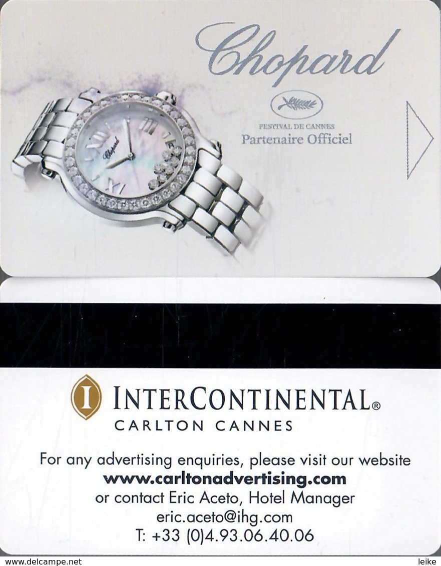 InterContinental  Cannes== Hotel Room Keycard, Room Keys, Hotelkarte, Clef De Hotel - - Cartes D'hotel