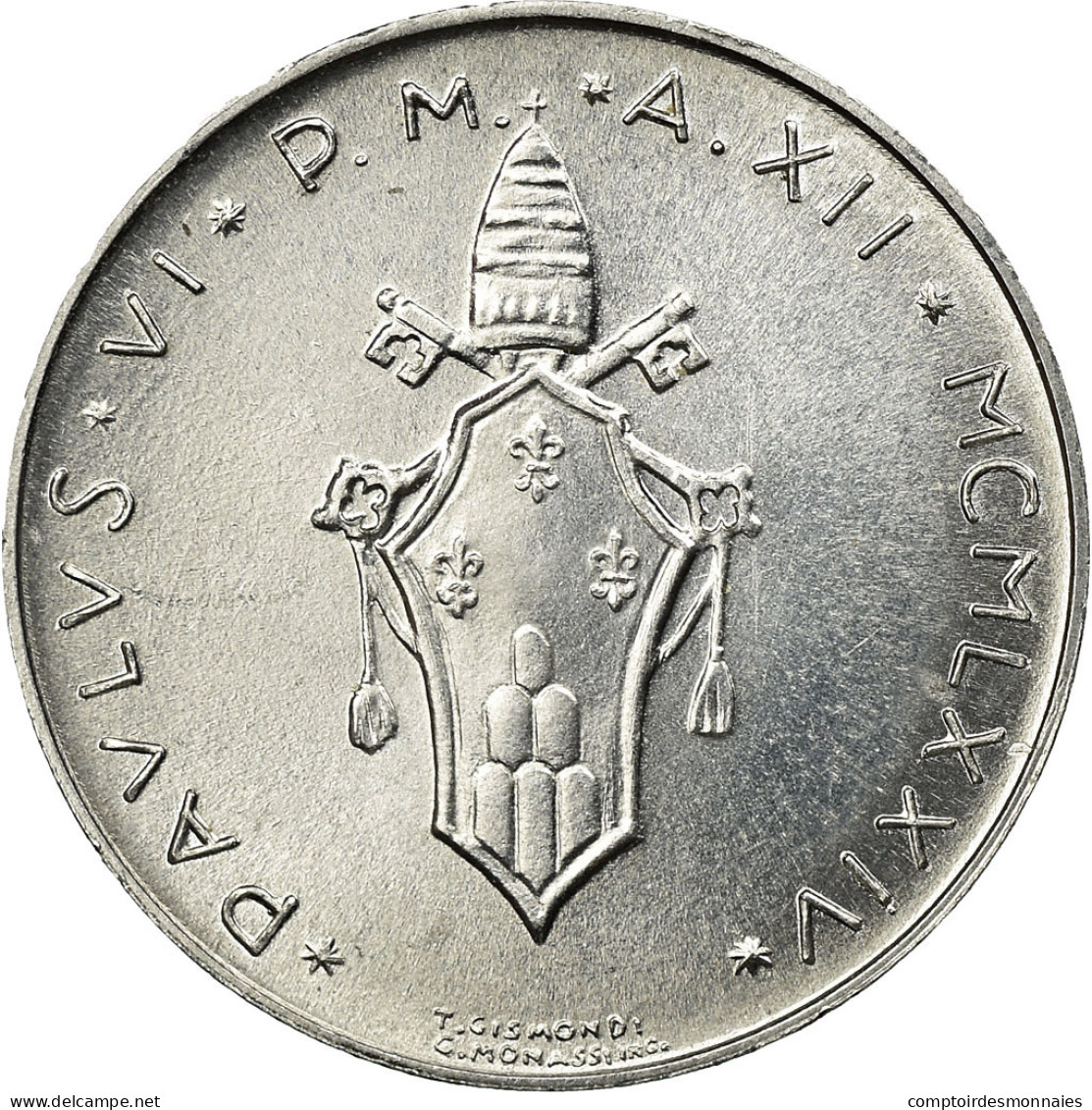 Monnaie, Cité Du Vatican, Paul VI, Lira, 1974, Roma, SPL, Aluminium, KM:116 - Vatican