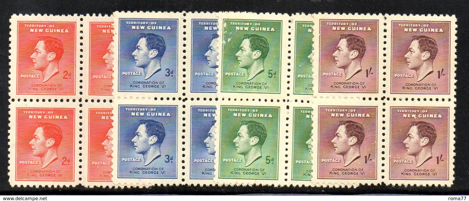 QUS42 - NUOVA GUINEA , Giorgio VI Incoronazione 1937 In QUARTINE **  Coronation - Papua Nuova Guinea