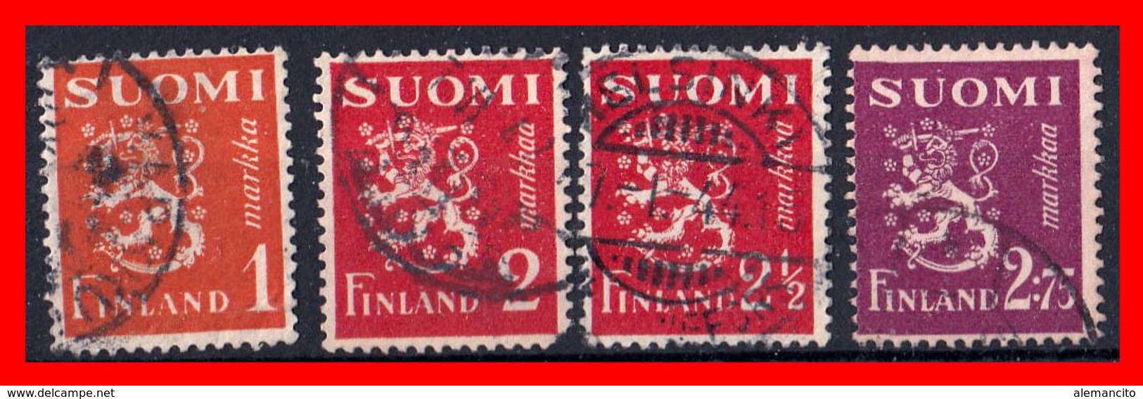 FINLANDIA (EUROPA) 4 SELLOS AÑO 1930-40 ESCUDO NACIONAL. - Nuevos