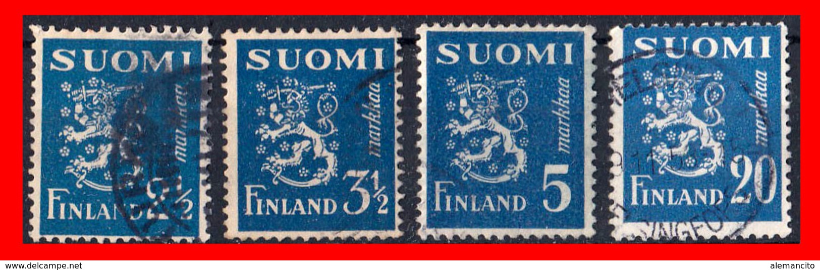 FINLANDIA (EUROPA) 4 SELLOS AÑO 1930-40 ESCUDO NACIONAL. - Nuevos