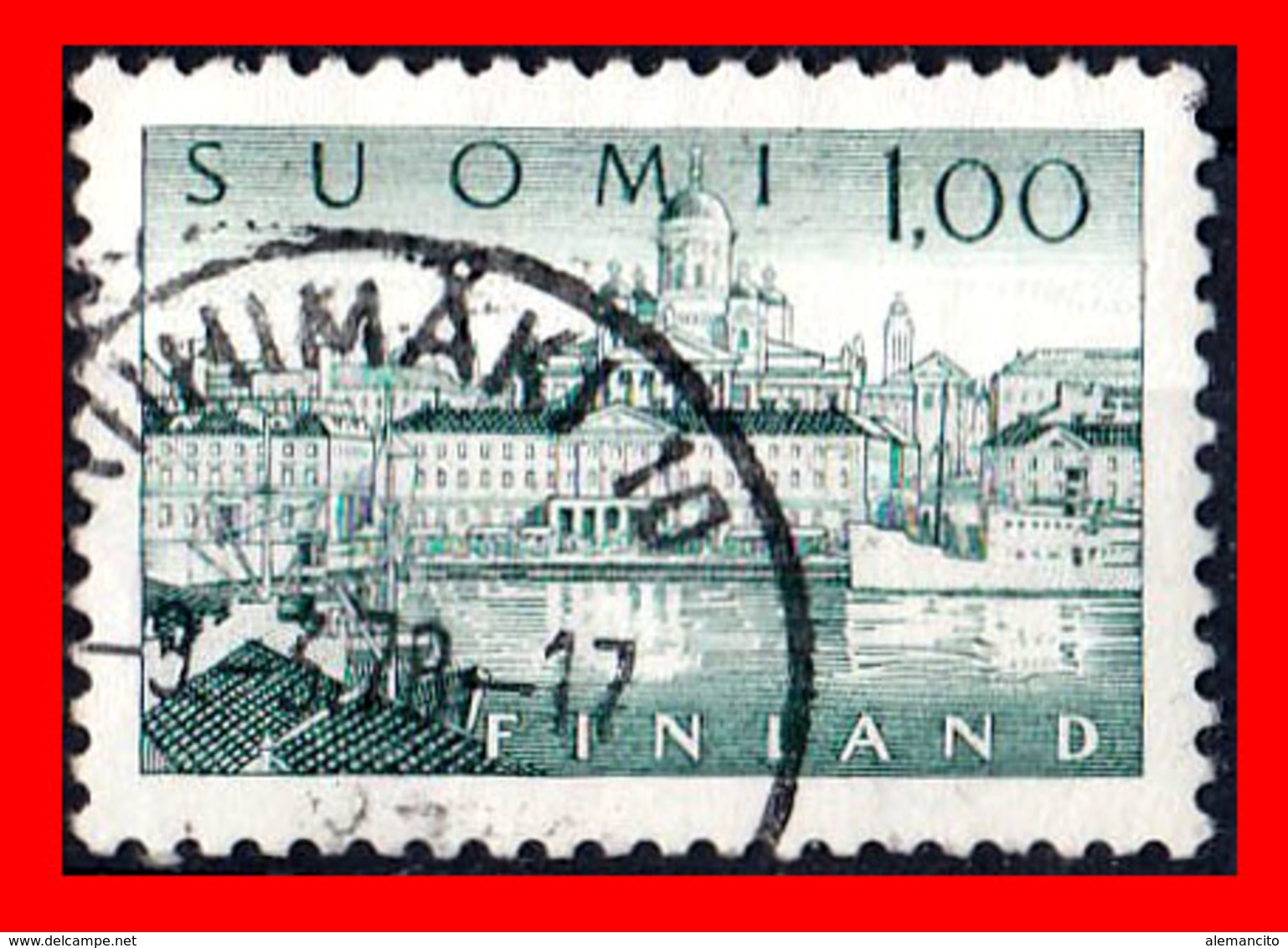 FINLANDIA (EUROPA)  SELLO AÑO 1958 EL PUERTO DE HELSINKI. - Usados