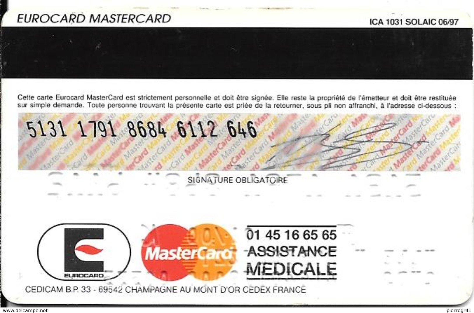 -CARTE+-PUCE-MAGNETIQUE-CB-CREDIT CREDIT AGRICOLE -MASTERCARD-01/00--ICA- 1031-SOLAIC-06/97-TBE-RARE - Disposable Credit Card