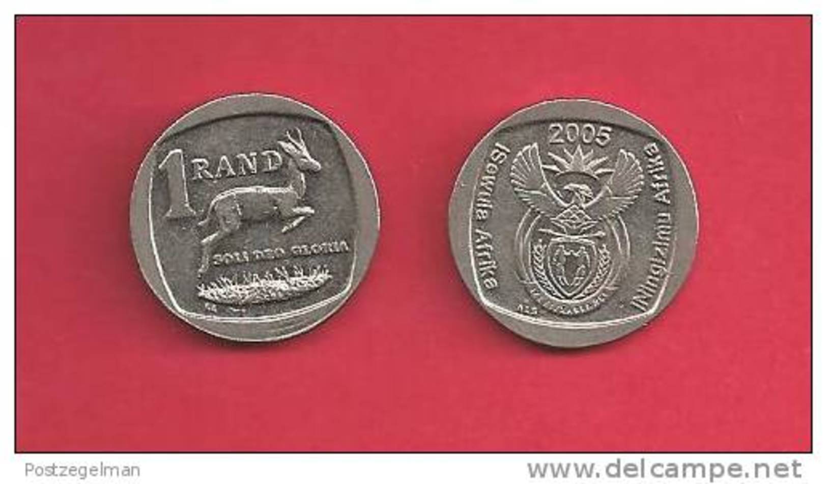 SOUTH AFRICA  2005 Nicely Used 1 Rand Coin, C1365 - Zuid-Afrika