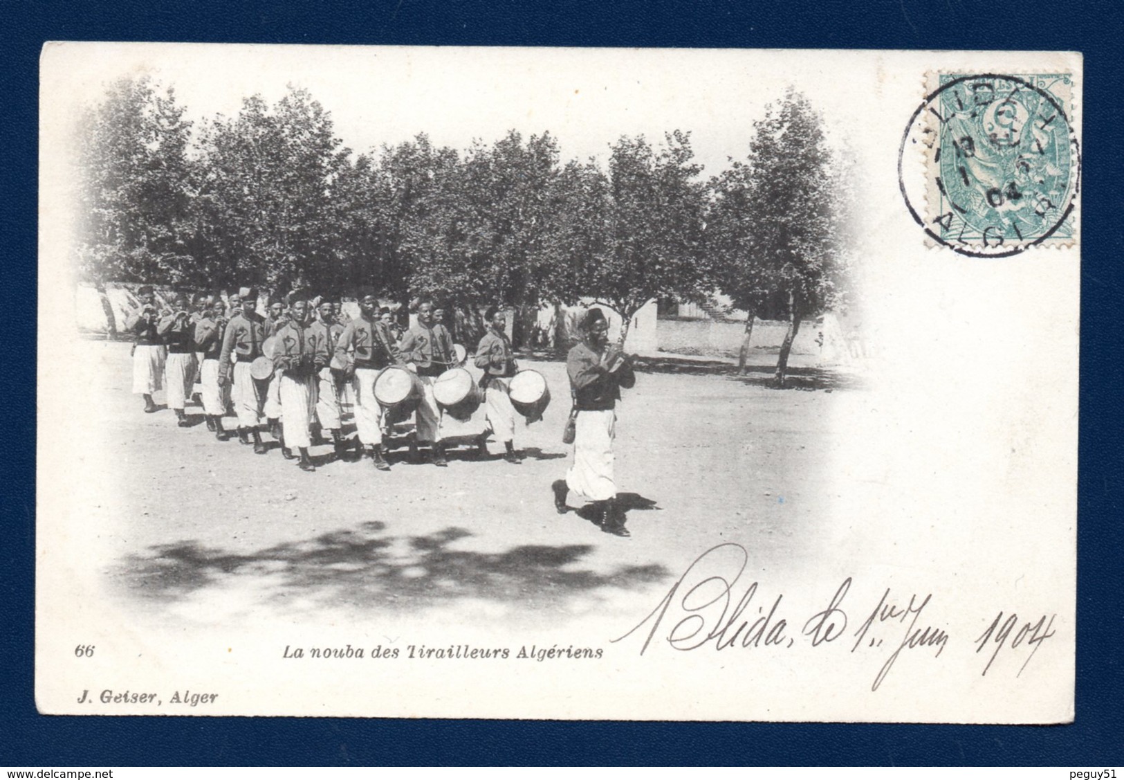 Algérie. Défilé De La Fanfare. La Nouba Des Tirailleurs Algériens.1904 - Autres & Non Classés