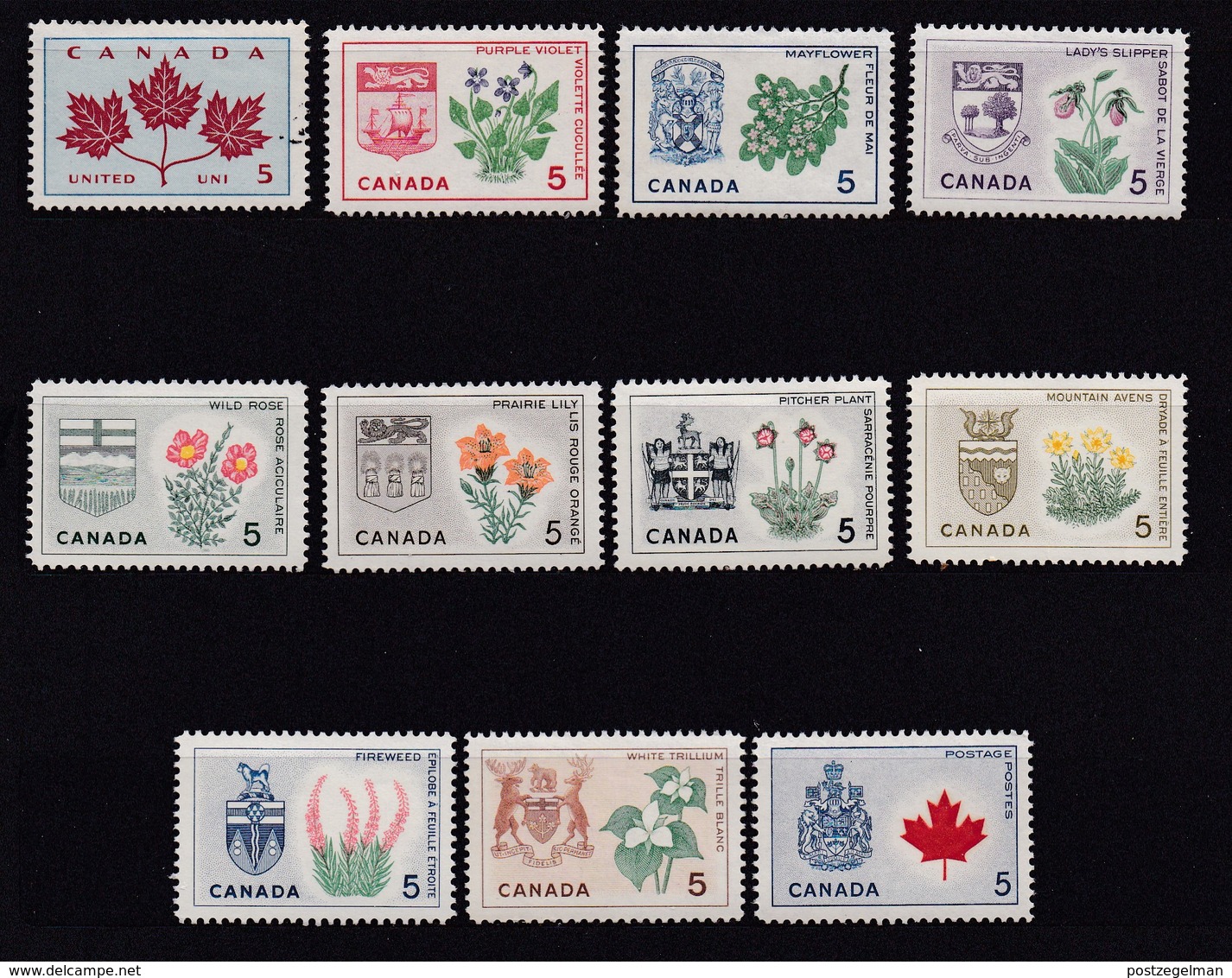 CANADA, 1964, Mint Never Hinged Stamp(s), Provincial Badges,  Michel 362-374, M5523, 11 Values Only - Unused Stamps