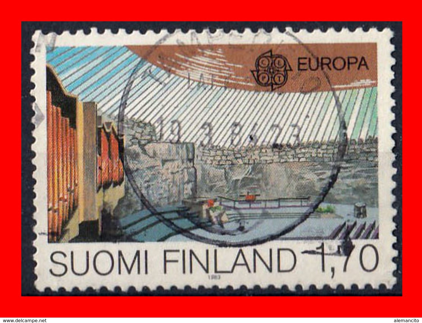 FINLANDIA (EUROPA) SELLO AÑO 1983 EUROPA. GRANDES OBRAS DE LA INGENIERÍA. - Gebraucht