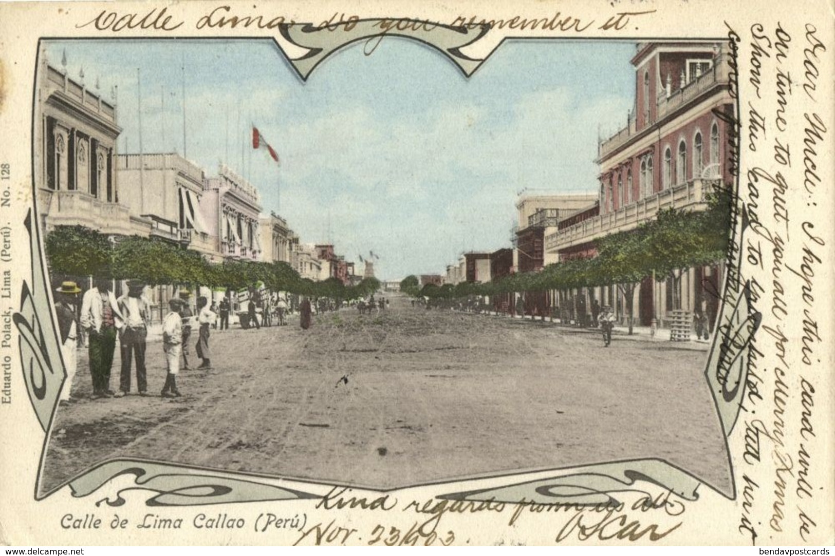 Peru, CALLAO, Calle De Lima (1903) Postcard - Peru