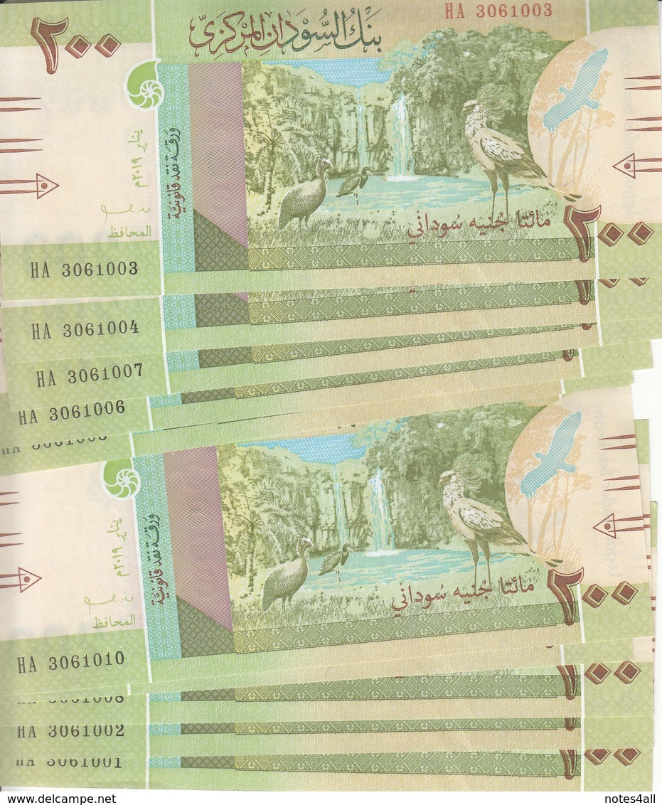 SUDAN 200 POUNDS 2019 P-NEW LOT X20 UNC NOTES  */* - Sudan