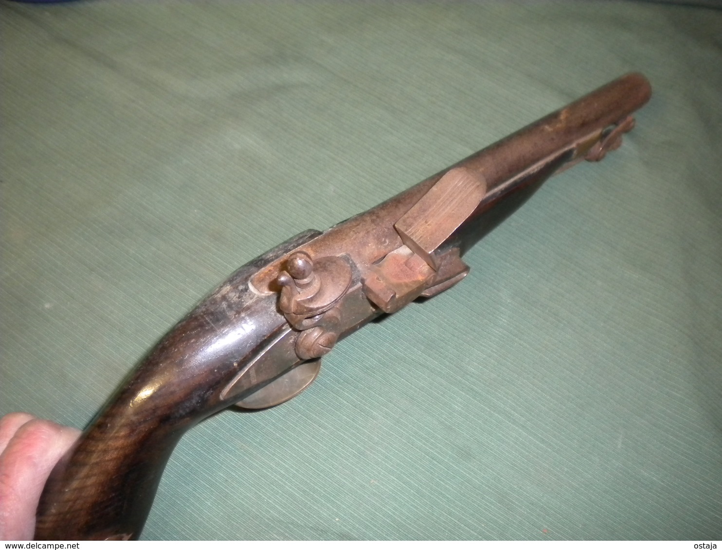 Belle Replique Ancienne De Pistolet A Silex Anglaise - Armes Neutralisées