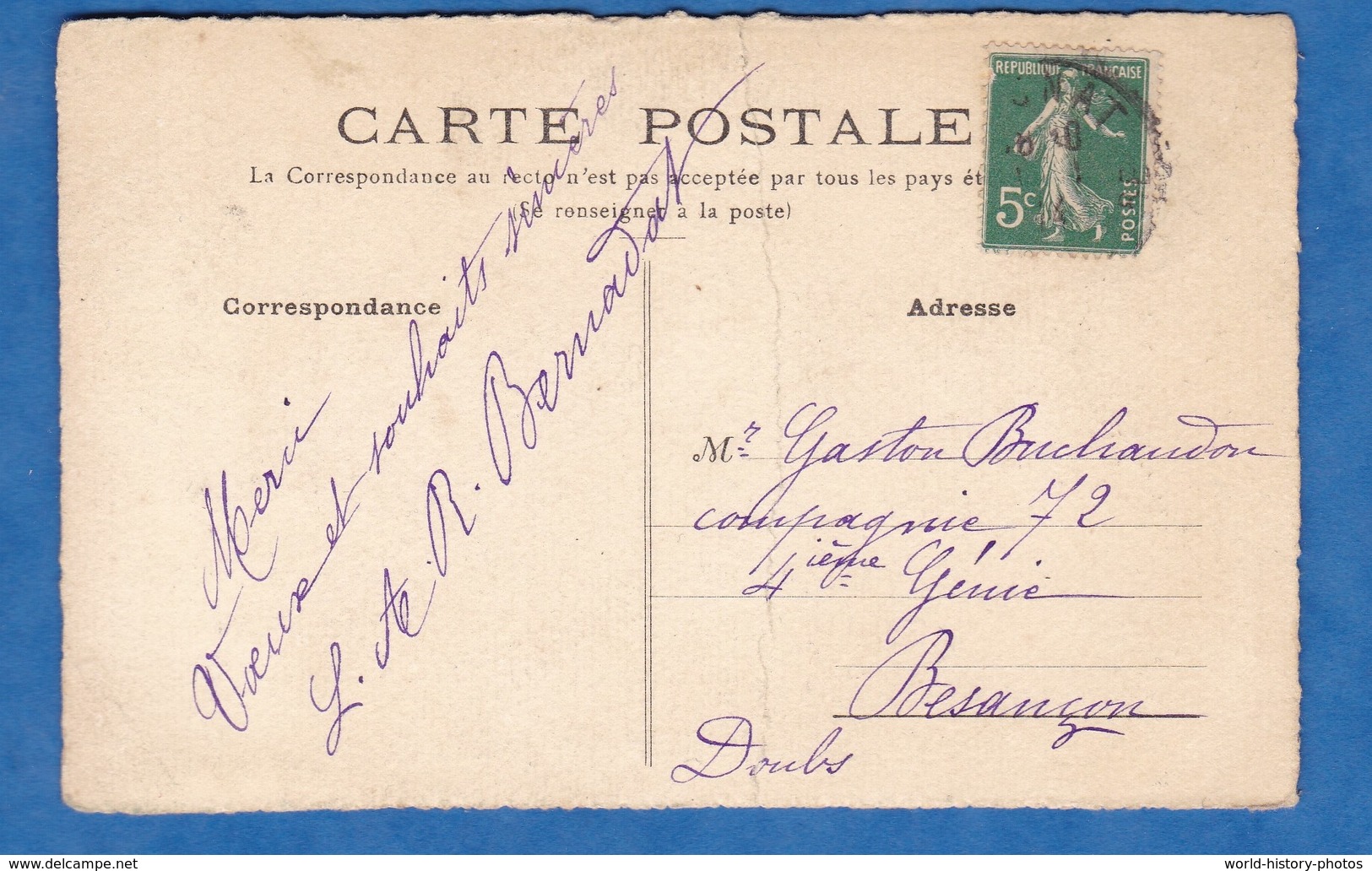 CPA Peinte à La Main - Port à Situer - 1914 - BRETAGNE ? - Aquarelle Signée A. Bernadat Peintre à Identifier - A Identifier