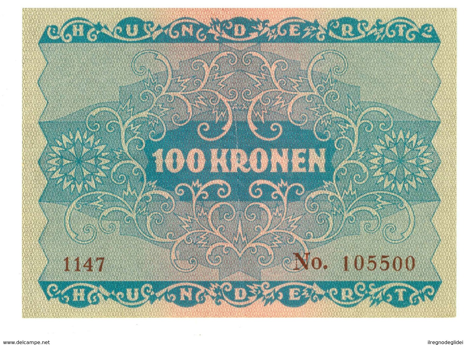 IMPERO AUSTRO UNGARICO - ANNO 1922 - 100 KRONEN - QUALITA' QFDS - SERIALE ROSSO 1147 - 105500  - WYSIWYG - Austria