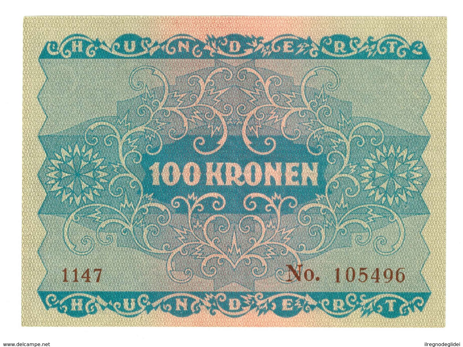 IMPERO AUSTRO UNGARICO - ANNO 1922 - 100 KRONEN - QUALITA' QFDS - SERIALE ROSSO 1147 - 105496  - WYSIWYG - Austria