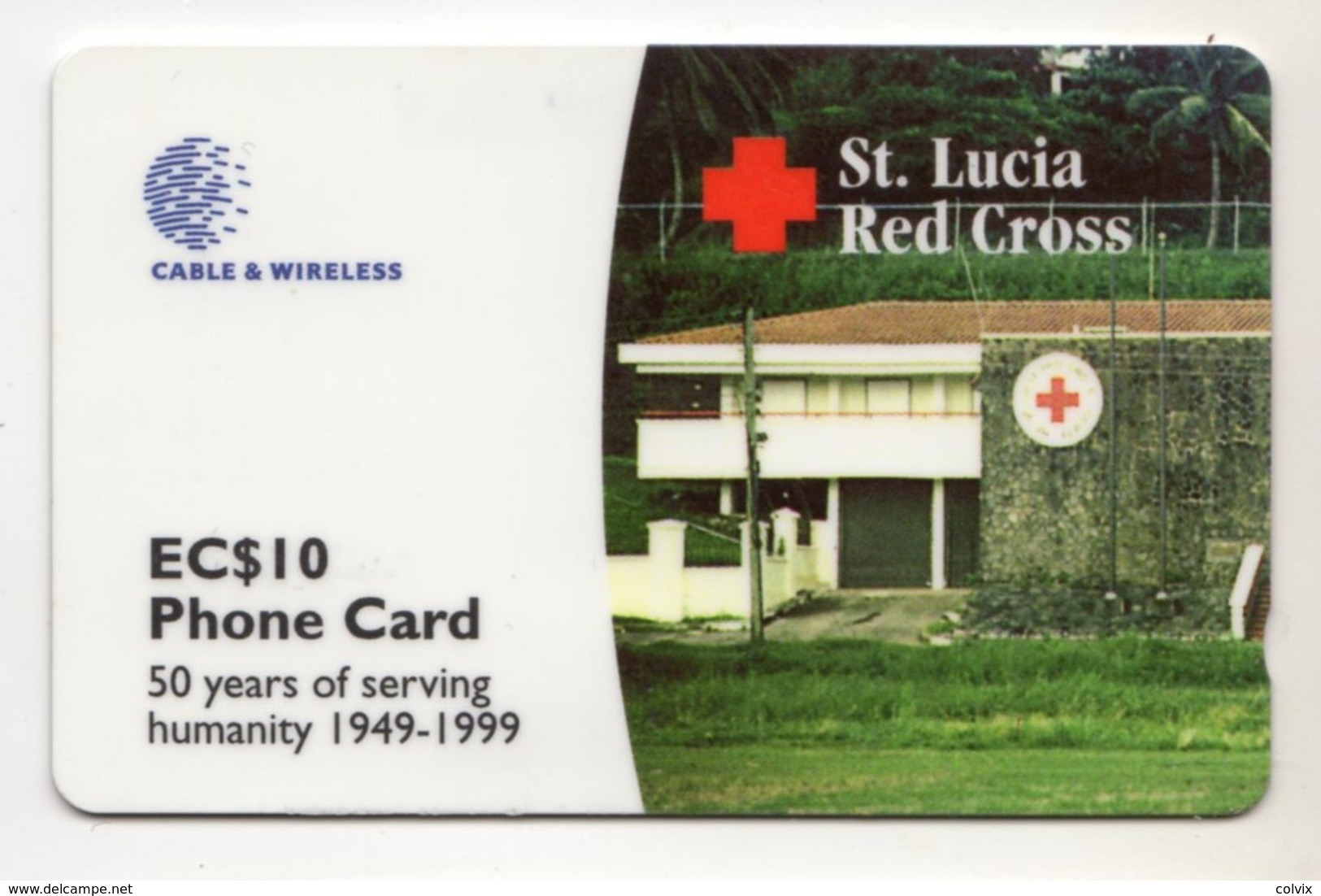 SAINTE LUCIE REF MV CARDS STL-288A Année 1999 10$ 288CSLA RED CROSS - Sainte Lucie