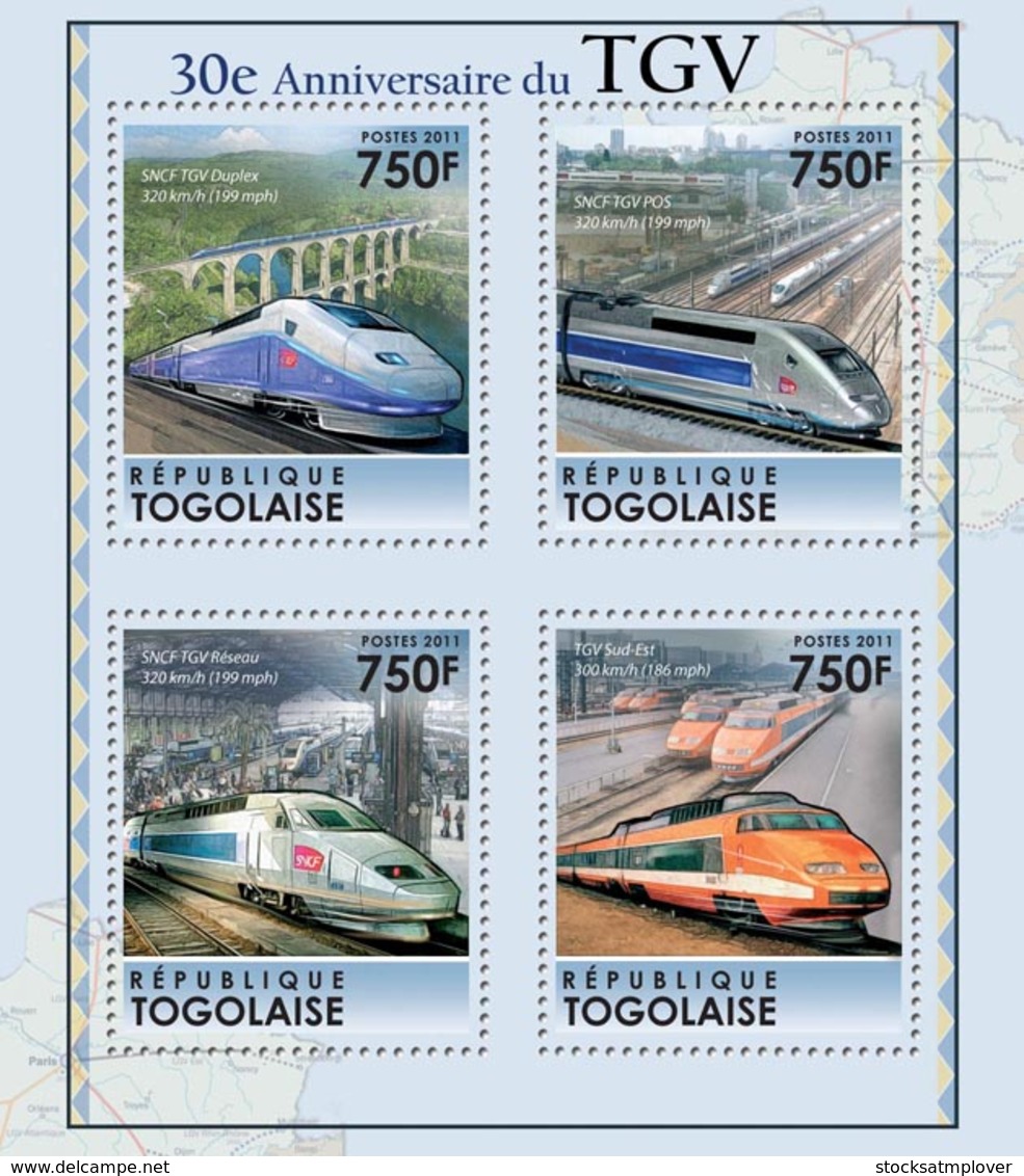 Togo  2011  TGV  High-speed Train Of France - Togo (1960-...)