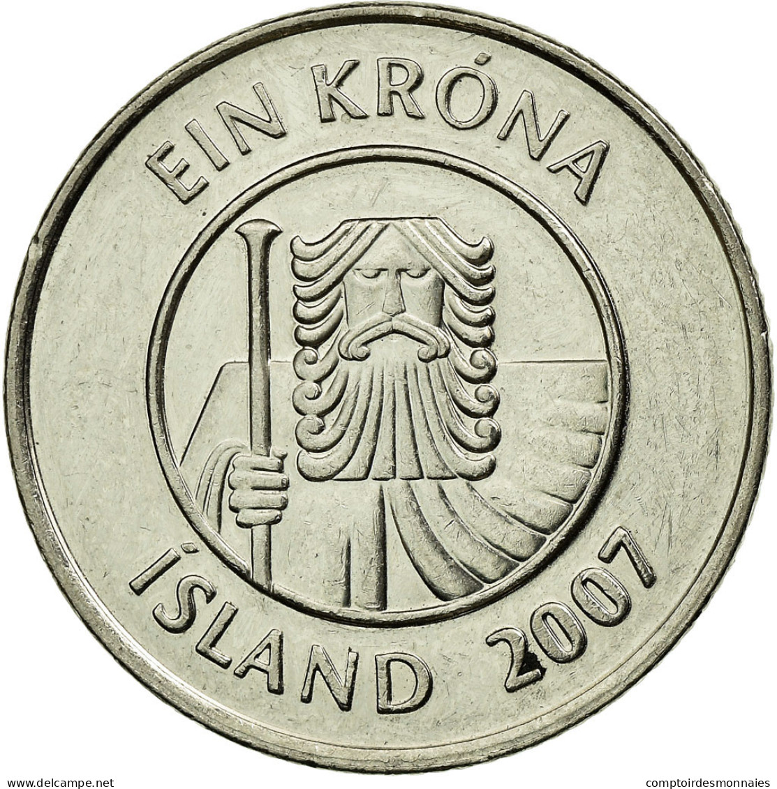 Monnaie, Iceland, Krona, 2007, TTB+, Nickel Plated Steel, KM:27A - Islande