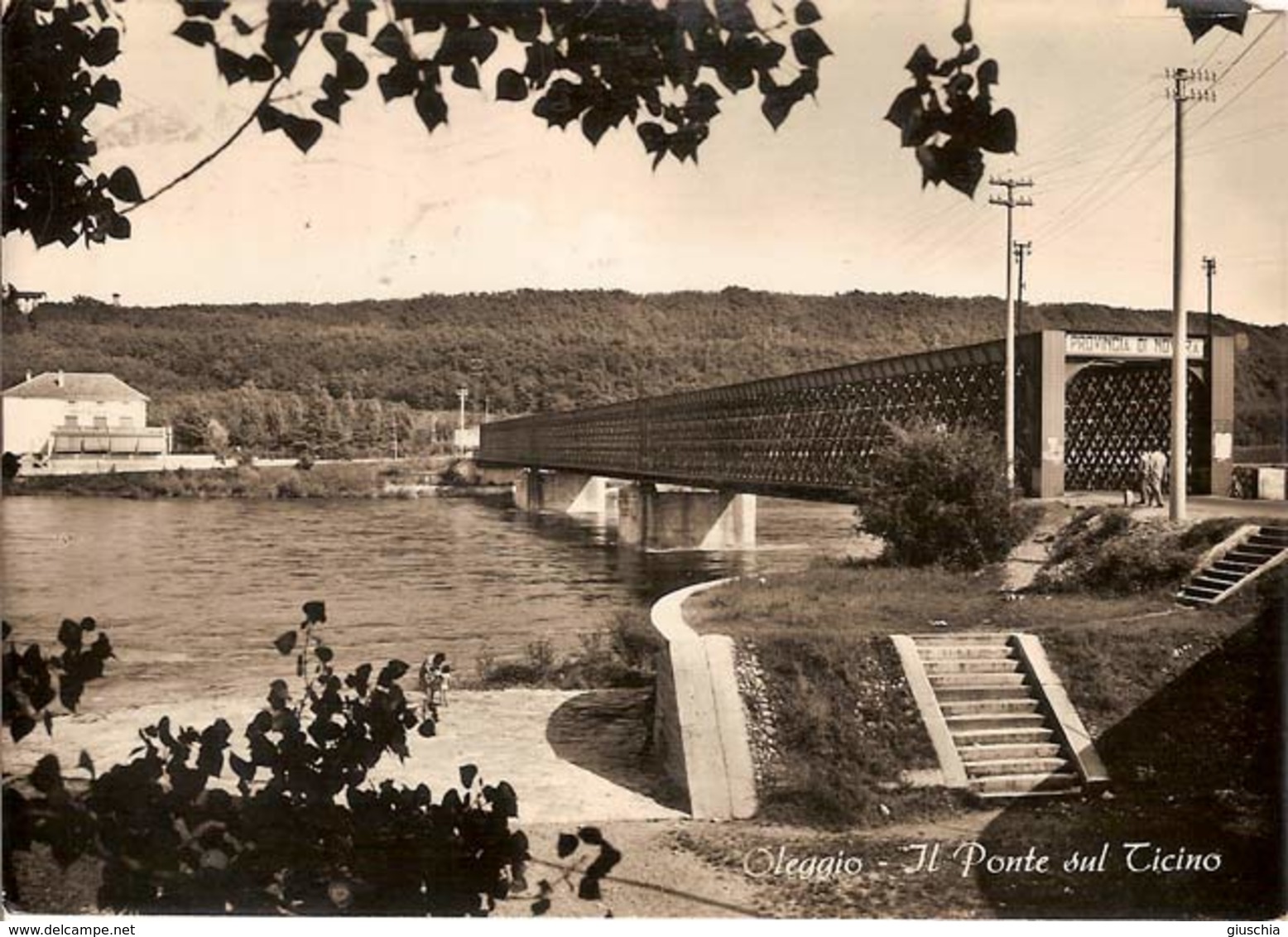 (C).Oleggio(NO).Ponte Sul Ticino.Viaggiata.Francobollo Asportato (c16) - Novara