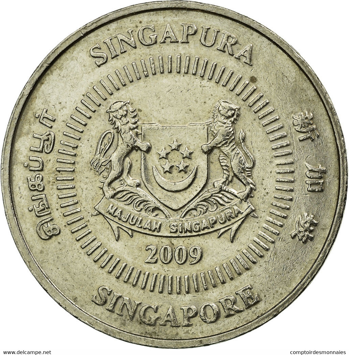 Monnaie, Singapour, 50 Cents, 2009, Singapore Mint, TTB, Copper-nickel, KM:102 - Singapour