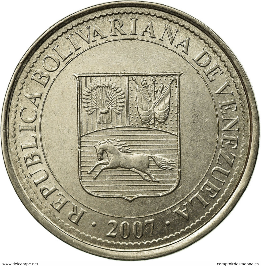 Monnaie, Venezuela, 50 Centimos, 2007, Maracay, TTB, Nickel Plated Steel, KM:92 - Venezuela