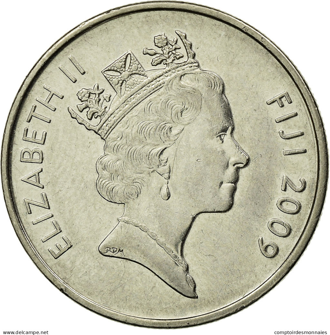 Monnaie, Fiji, Elizabeth II, 10 Cents, 2009, TTB, Nickel Plated Steel, KM:120 - Fidschi