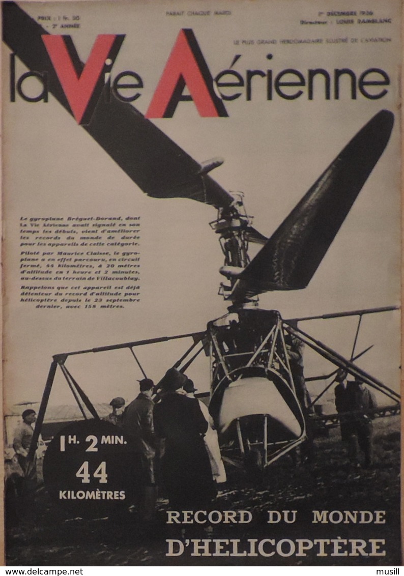 La Vie Aérienne. Gyroplane Bréguet-Dorand. XVe Salon De L'Aéronautique. L'atelier De Yo Laur, Etc . - Aerei