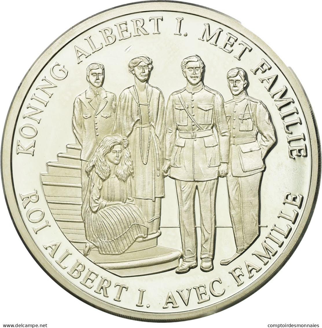 Belgique, Médaille, Roi Albert Ier Avec Sa Famille, 1998, FDC, Argent - Autres & Non Classés