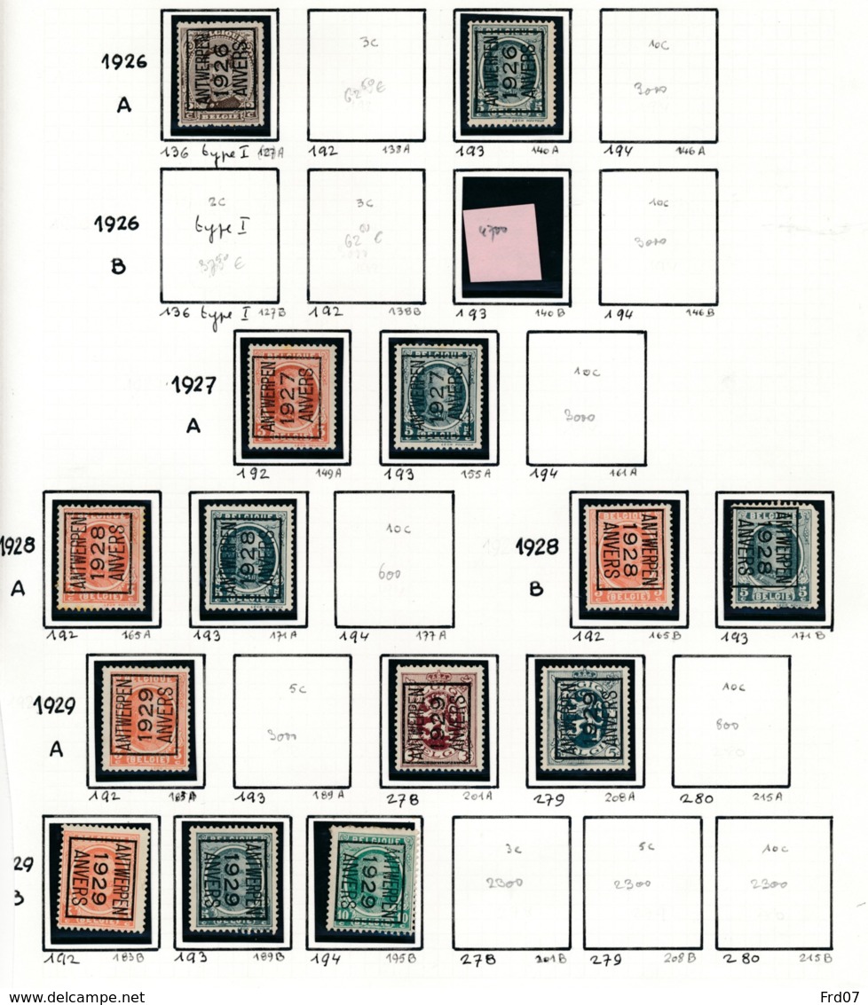 Typo Antwerpen 1922 1929 - Zonder Gom (*) - Typografisch 1922-31 (Houyoux)